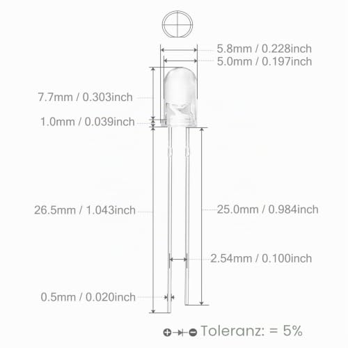 Chanzon 100 pcs 5mm 850nm IR Emitter LED Diode Lights Night Vision Camera (Clear Round Infrared 850 nm DC 1.5V 30mA 100mW) Lighting Bulb Lamps Electronics Components Light Emitting Diodes A) 850 Nm Ir Emitter (100 Pieces)