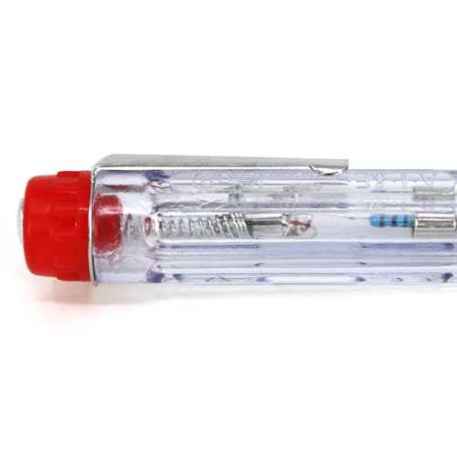 com-four® 2x Voltage Tester with Glow Lamp, Current Tester for 110-250 V AC | Phase tester with resistor - 14 cm & 19 cm - tester screwdriver 2 Pieces - Voltage Tester 14/19 Cm