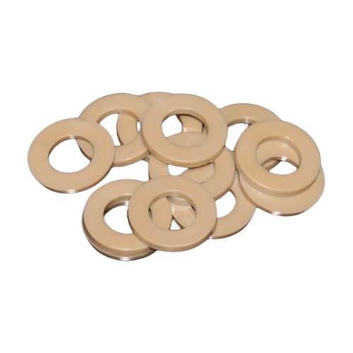 10pcs happinesspark M2.5 PEEK plastic metric flat washers, brown high-temperature chemical-resistant design