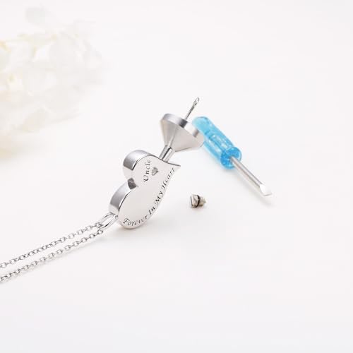 Ladytree 925 Sterling Silver Cremation Urn Necklace for Ashes Uncle