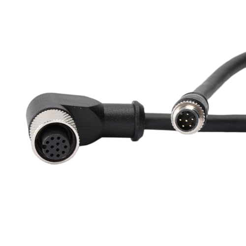 Cable for Livox Mid360 LiDAR to Unitree Go2 Robot Dog, M12 Aviation A-Coded 12 Pin Female Right Angle to M8 6pin Connector, 50cm 50 cm L-shaped connector