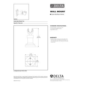Delta Faucet U4010-BL-PK N/A Adjustable Wall Mount For Hand Shower, Matte Black Without Lumicoat