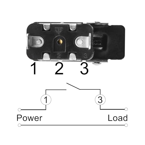 Heschen Metal Rocker Switch, 12V, 20A, SPDT On / Off, 2 Positions, 2 Pin with Red Waterproof Cap Red Cap