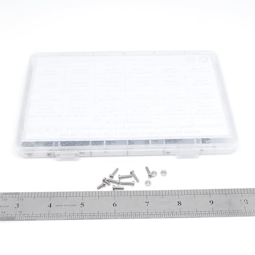 HVAZI 1080-piece 304 stainless steel Phillips pan head tiny machine screws and nuts assortment kit