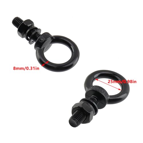 Antrader black lifting shoulder eye bolts, M10 x 35mm, 6-piece set
