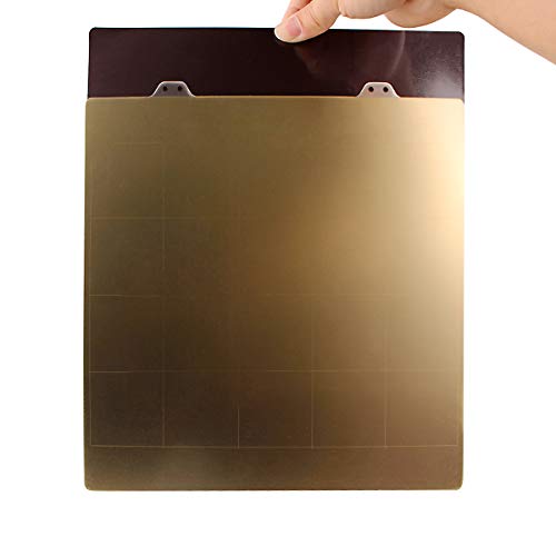 Toaiot 3D Printer CR-10/10S/Pro Magnetic Build Base Plate 310X310 mm/12.2x12.2 inch Flex Magnetic Plate B Side with Adhesive for Double Sided Coad PEI Steel Spring Sheet