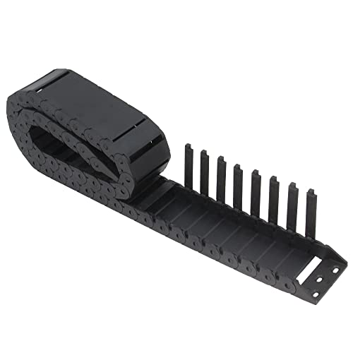15x50mm Drag Chain Length 1Meter Inside Open Type Black Plastic Flexible Cable Carrier R28 with 1Kit End Connectors for 3D Printer and CNC Machines (15mmx50mm-Inside Open) 15mmx50mm