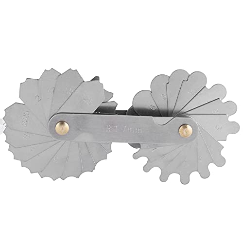 Alloy Steel Radius Gauge, R 1-7 mm Radius Templates Measuring Wedge, Precision Radius Gauge for Concave/Convex Arcs, Industrial Applications