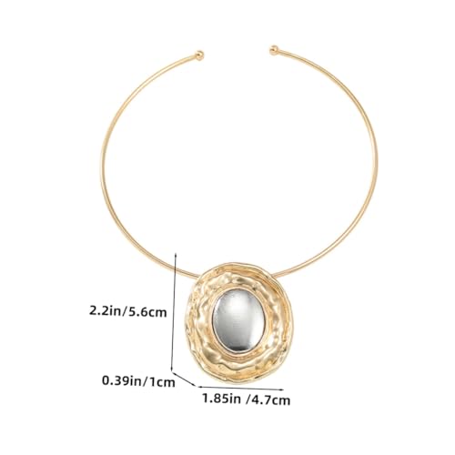 LIFKOME Exaggerated Alloy Necklace, Gold Vintage Style for Women and Girls