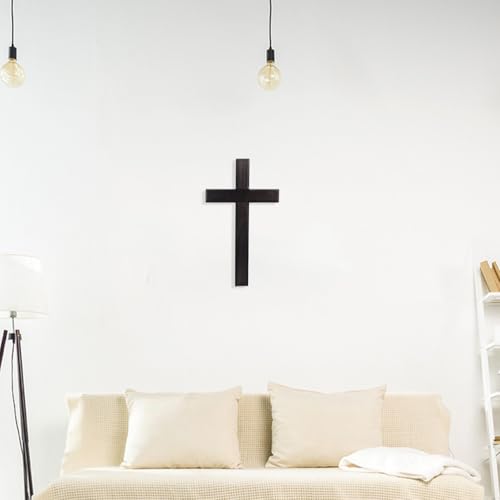 BESPORTBLE 2pcs Wooden Cross Wall Decor for Home, Weddings, Parties, Christian Religious Meditation, Spiritual Wall Cross for Churches and Prayer Rooms, Black 2