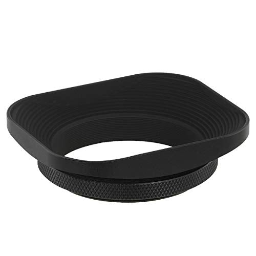 Haoge LH-E2T 49mm Square Metal Screw-in Lens Hood with Cap for Sony RX1 RX1R RX1RII Camera, Sony E 20mm f2.8, 28mm f2, 30mm f3.5, 35mm f1.8, 50mm f1.8, TE 24mm F1.8, 55mm F1.8, TFE 35mm F2.8 Lens
