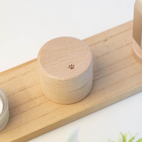 2PCS Pet Urns for Dog or Cat Ashes, Small urns for pet Ashes, Pet Hair Keepsake Box, Wooden Pet Cremation Urns, Wooden Pet Fur Memorial Box Pet Loss Gifts Memorial Gifts (Paw Prints) Paw prints