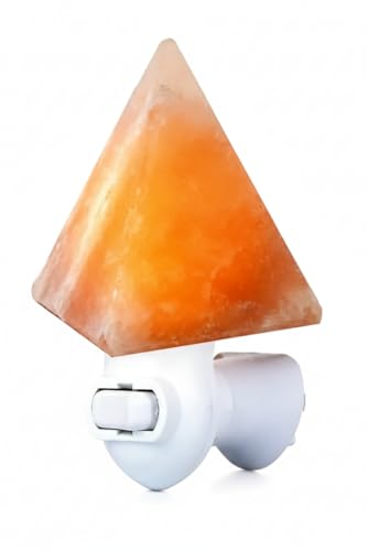 Himalayan Pink Salt Night Light Pyramid (1 Pack) Decorative Ambient Night Lights for Bedroom, Bathroom, Nursery & Home Décor