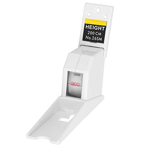 Height Gauge, 2 m Retractable Height Measuring Tape, Portable Stadiometer for Wall Mounting, Height Measurement for Adults, Children (White) White