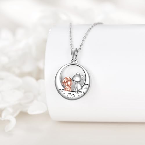 VONALA Teddy Bear/Sister/Mother/Father/Grandmother 925 Sterling Silver Urn Necklace Cremation Memorial Keepsake Pendant Jewelry for Women