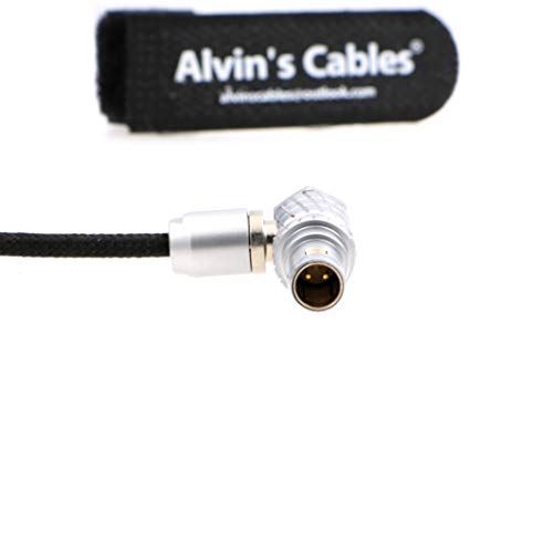 Alvin's Cables Teradek Bond ARRI Alexa Camera Power Cable 2 Pin Male to 2 Pin Male Right Angle 19.7in