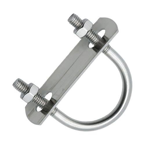Aynaxcol 16-piece M6 round U-bolt set with nut plate washers for DN25 pipes, wood, and tubes