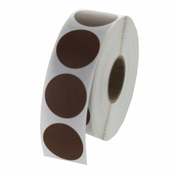 Brown Circle Stickers and Labels - 1"