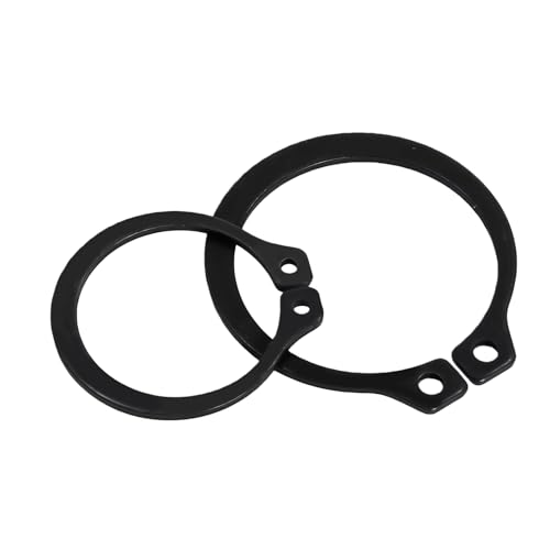 LUEEN external shaft retaining ring assortment kit with black carbon steel circlips and storage case