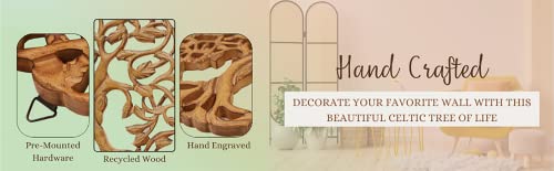 DharmaObjects Handcrafted Wooden Celtic Tree Of Life Wall Decor Hanging Art (Brown) Brown