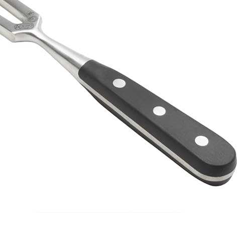 Winco 6" Black Stainless Steel Straight Fork 6" Triple Riveted Straight