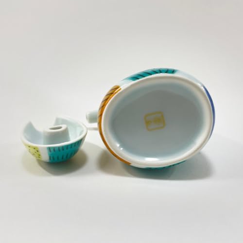 IPPINKA Japanese Arita Ware Non-Drip Soy Sauce Dispenser - Kingfisher Design - 2 oz - Handmade Porcelain from Japan