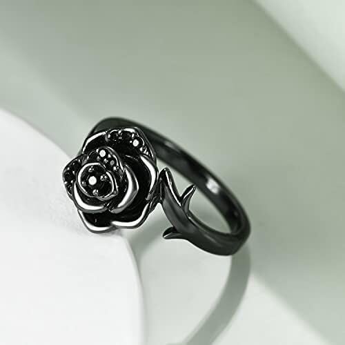 Rose Flower Cremation Urn Ring for Ashes 925 Sterling Silver Rose Cremation Jewelry Memorial Keepsake Ring Gifts for Women 7