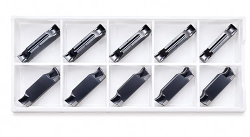 Feyzor MGMN400-C carbide grooving inserts, 4.0mm PVD coated lathe cut-off inserts, 10-piece set