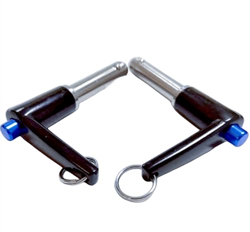 HAIWEN 12x60mm stainless steel ball lock pin with aluminum L-handle, ring, and lanyard cable