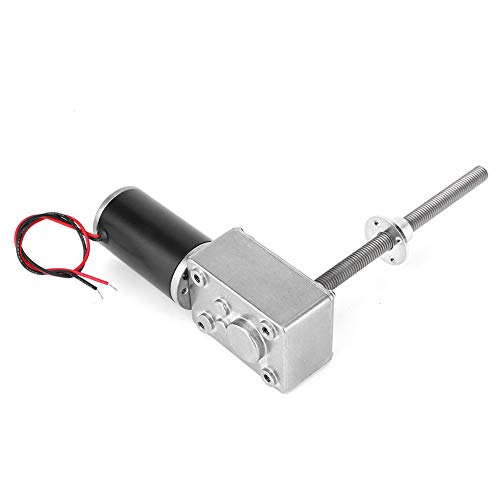 12V Geared Motor with Torque, 1280 M8 Double Shaft Worm Gear Motor, Right and Left Coaxial Motor with Flange (Reduction Ratio 200)
