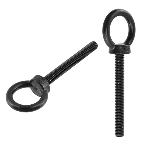 Antrader black stainless steel lifting shoulder eye bolts, M10 x 80mm, 6-piece set