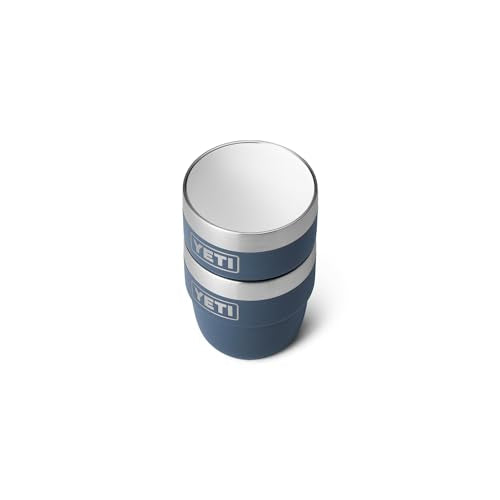 YETI Rambler 4 oz Stackable Cup, Stainless Steel, Vacuum Insulated Espresso/Coffee Cup, 2 Pack Navy