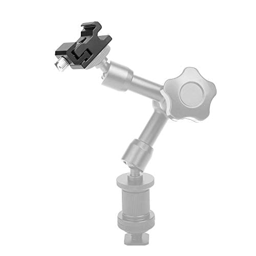 ChromLives Hot Shoe Extension Bar Mount with 1/4'' Hot Shoe Mount Adapter, Dual Straight Mount Flash Bracket Compatible with Nikon Canon Sony Olympus DSLR Camera Camcorder DV