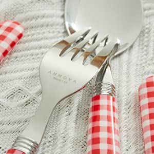 ANNOVA Silverware Set Stainless Steel Colorful Tableware Kitchen Flatware Set Utensils, Includes Dinner Knives, Forks, Spoons, Salad Forks & Dessert Spoons (Mix/Checkered, 20 Pieces) Mix 02