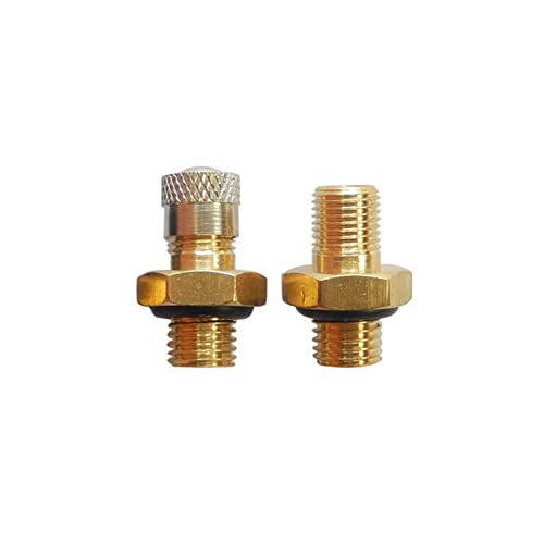 Screw Valve, M8x1 Brass Tyre Air Compressor Valve Air Tank Filling Valve Hexagonal Nozzle Tyre Valve Adapter with Sealing Ring Screw-In Valve for Liquid Pressure Tank Heat Pump Compressed Air