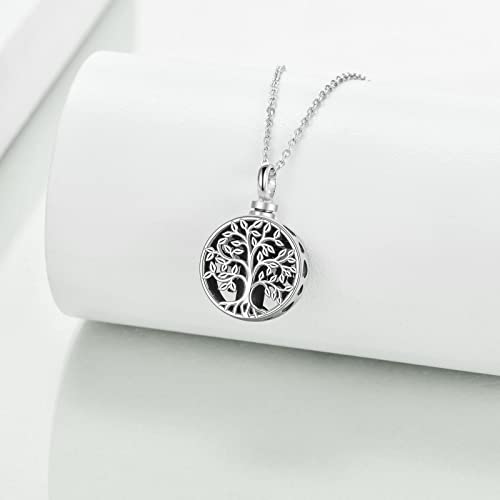 Tree of Life Urn Necklaces for Ashes Sterling Silver Tree of Life Cremation Jewelry for Ashes for Women Tree of Life Urn Necklaces