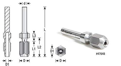 Amana Tool - 47648 1/4" Shank CNC Extension Adapter For 1/8" Shank Router Bits