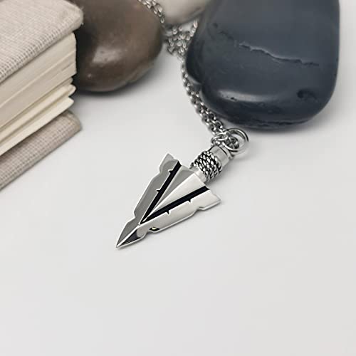 YSAHan Spearpoint Arrowhead Pendant Cremation Jewelry for Men Ashes Spear Point Arrow Urn Necklace Keepsake Memorial, UR-12_Arrowhead