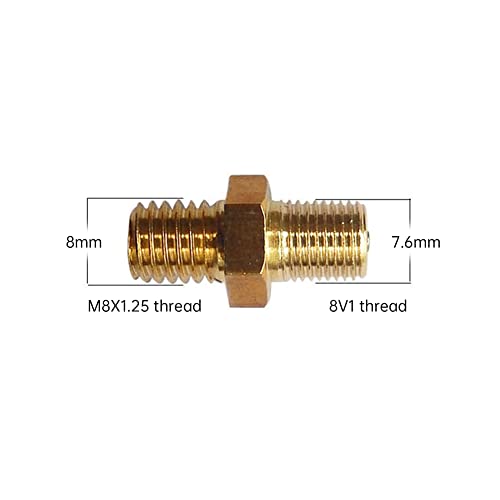 Screw Valve, M8x1 Brass Tyre Air Compressor Valve Air Tank Filling Valve Hexagonal Nozzle Tyre Valve Adapter with Sealing Ring Screw-In Valve for Liquid Pressure Tank Heat Pump Compressed Air