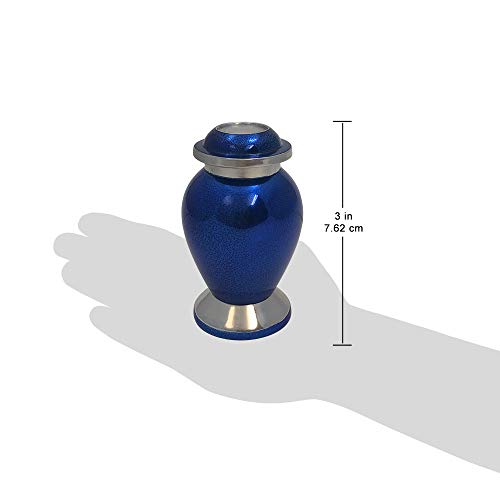 Blue Sapphire Cremation Urn for Ashes | Elegant Memorial Urns, Keepsake Size