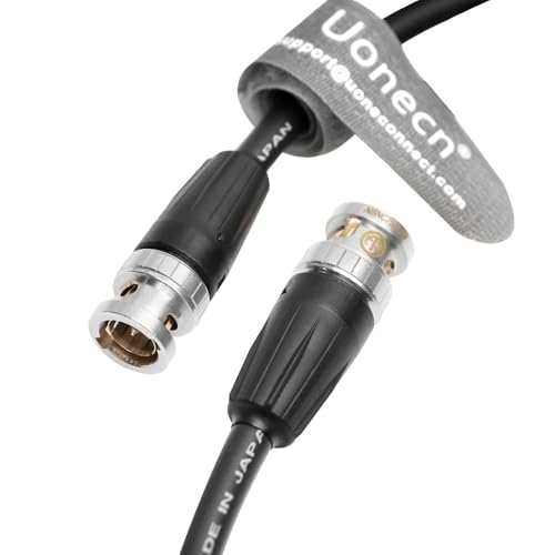 Uonecn 12G SDI Cable BNC Male to BNC Male Coaxial Video Cable, 75 Ohm 4K Ultra HD SDI Cable with OFC Shielding for Professional Video Camera, Broadcast Equipment, Black 3.3FT/1M