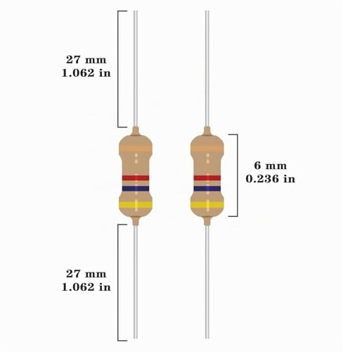 50 Values 1/4 W Resistor Assortment from 0 Ohm to 10 m Ohm 1/4 Watt Carbon Film Resistors Set 5% Tolerance 1/4 W Carbon Film Resistor Kit Resistance Electronics 50 Values 1/4W 5%