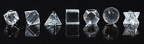 Clear Quartz 7 Pcs Platonic Solids Crystal Geometry Set, Platonic Solids