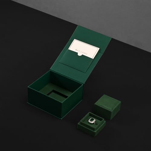 Oirlv Green Ring Gift Box Double Box for Wedding