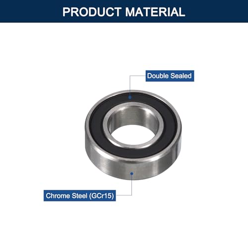 HiPicco 628-2RS Deep Groove Ball Bearings, ID 8mm x OD 24mm x Width 8mm Miniature Bearings, Double Rubber Sealed Ball Bearing Pre-Lubricated Chrome Steel Z2 Lever 20pcs 628-2RS 8x24x8mm