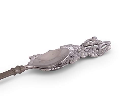 Arthur Court Grape Pattern Spoon Rest - Aluminum Metal Decorative - Holder for Kitchen, Spatula Ladle, Brush and Other Cooking Utensils 8.5 inch x 3.5 inch