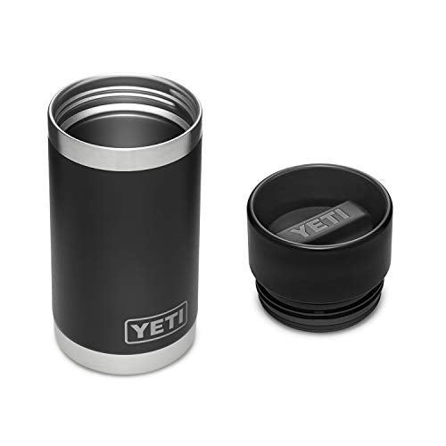 YETI Rambler 12 oz Bottle, Stainless Steel, Vacuum Insulated, with Hot Shot Cap Black