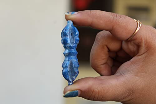 Jet Genuine Mini Lapis Lazuli Dorje Free Booklet Jet International Crystal Therapy Tibetan Nepal Vajra Carving Deity Tibetan Buddhism Swastika Kila Phurpa Magic Lama Dis-Integrator Ritual Ceremony