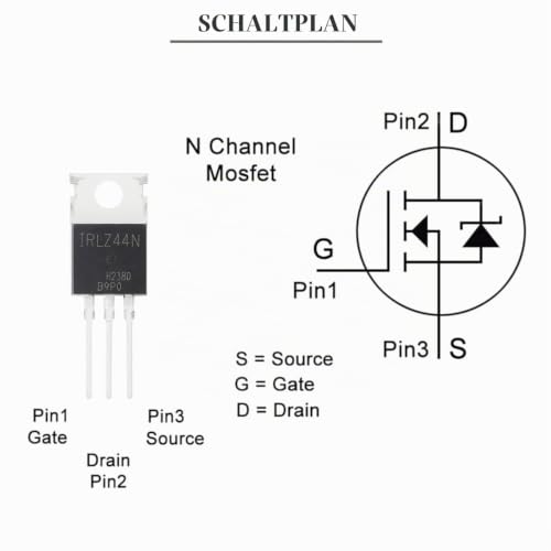 20pcs IRLZ44N Mosfet Transistor IRLZ44NPBF N-Channel TO-220AB 47A 55V 3Pin International Rectifier with Heatsink Screw Disc Rubber Silicone Screwdriver