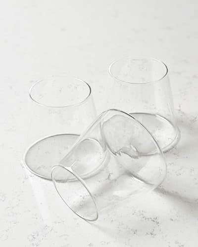 The Everyday Cup, Set of 4 - Versatile Crystal-Clear Glass Cups Made for Special Drinks, Juices, Water and More - Sustainably Produced and Packaged